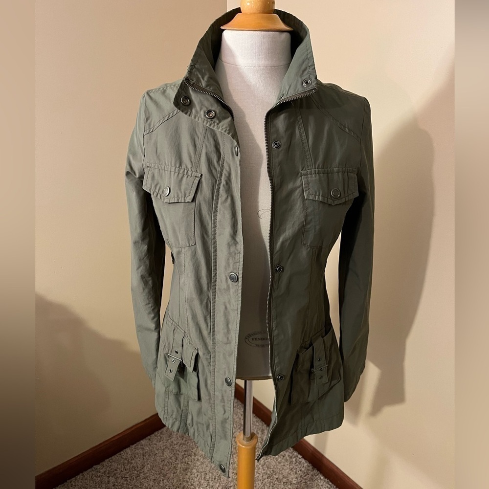 Merona Army Green Military Utility Jacket Sz XS - Picture 5 of 7